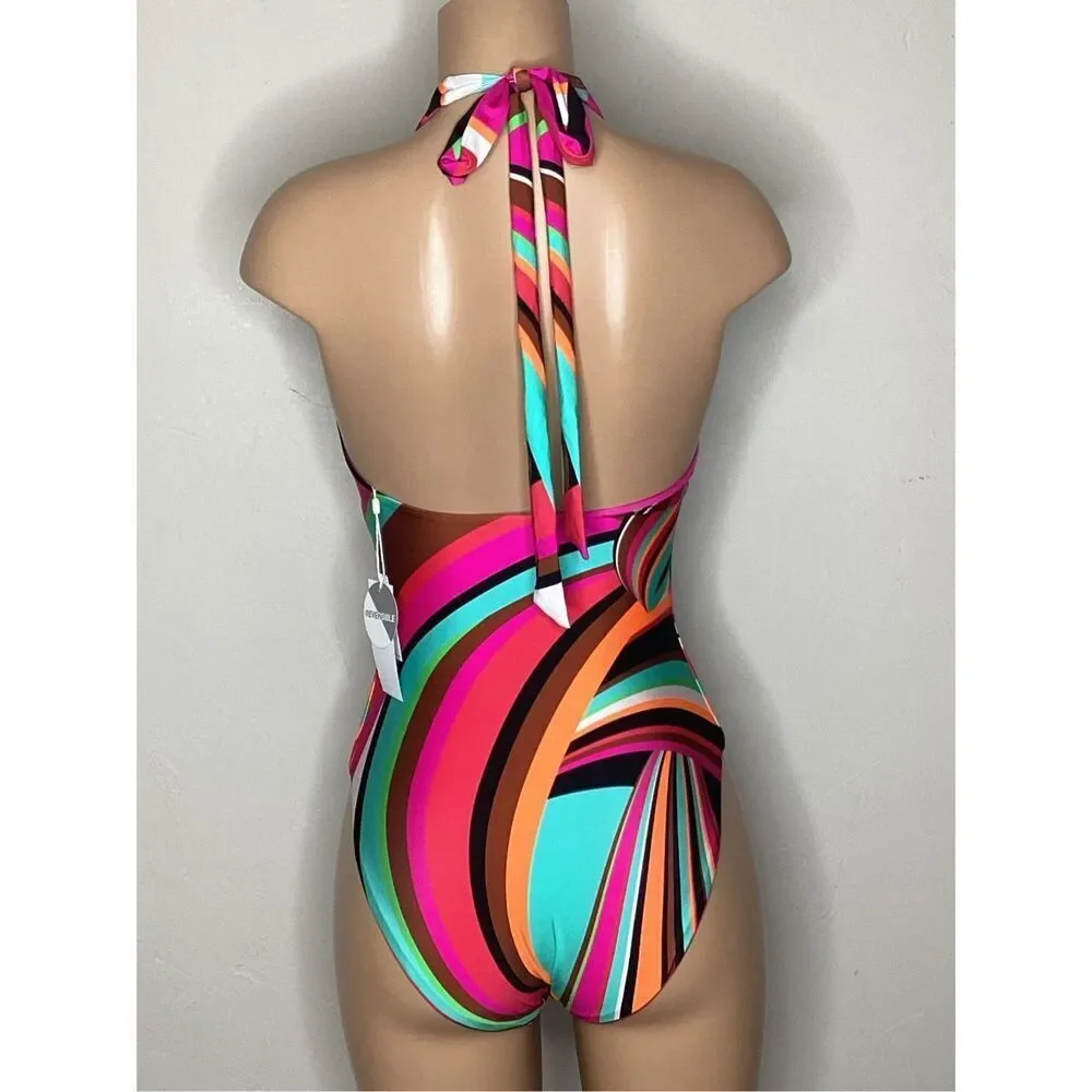 New. Trina Turk plunge reversible swimsuit. 10. Retails $172